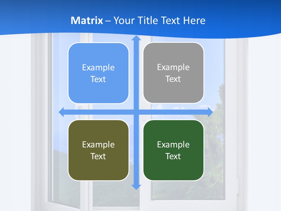 An Open Window With A View Of A Mountain PowerPoint Template