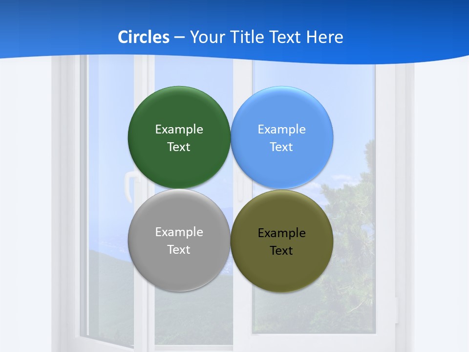 An Open Window With A View Of A Mountain PowerPoint Template