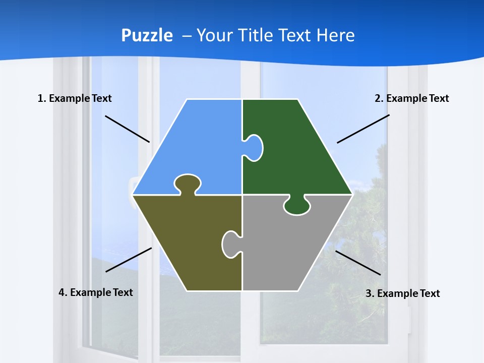 An Open Window With A View Of A Mountain PowerPoint Template