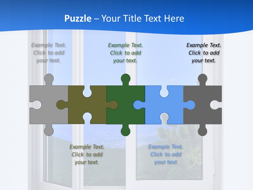 An Open Window With A View Of A Mountain PowerPoint Template
