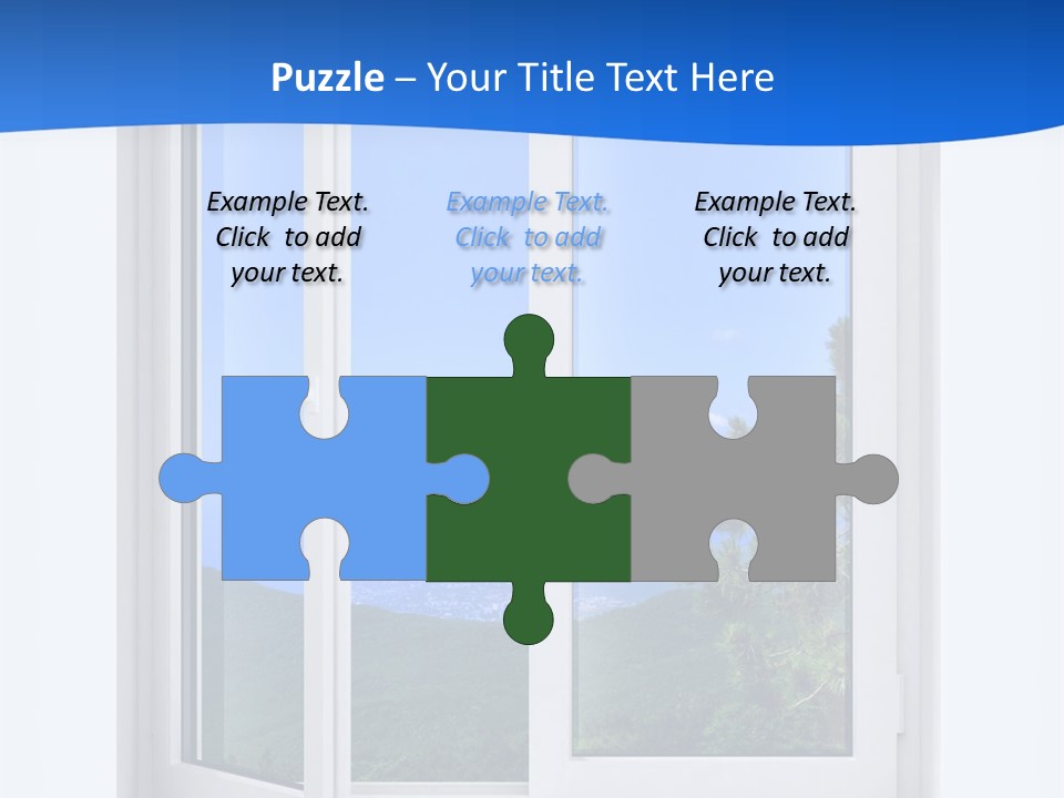An Open Window With A View Of A Mountain PowerPoint Template