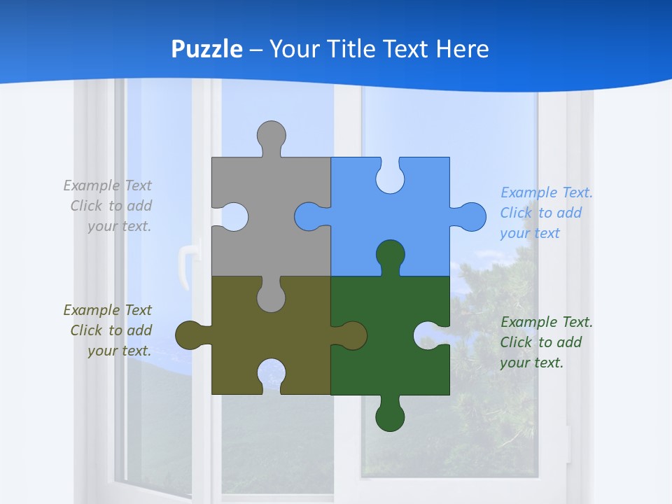 An Open Window With A View Of A Mountain PowerPoint Template