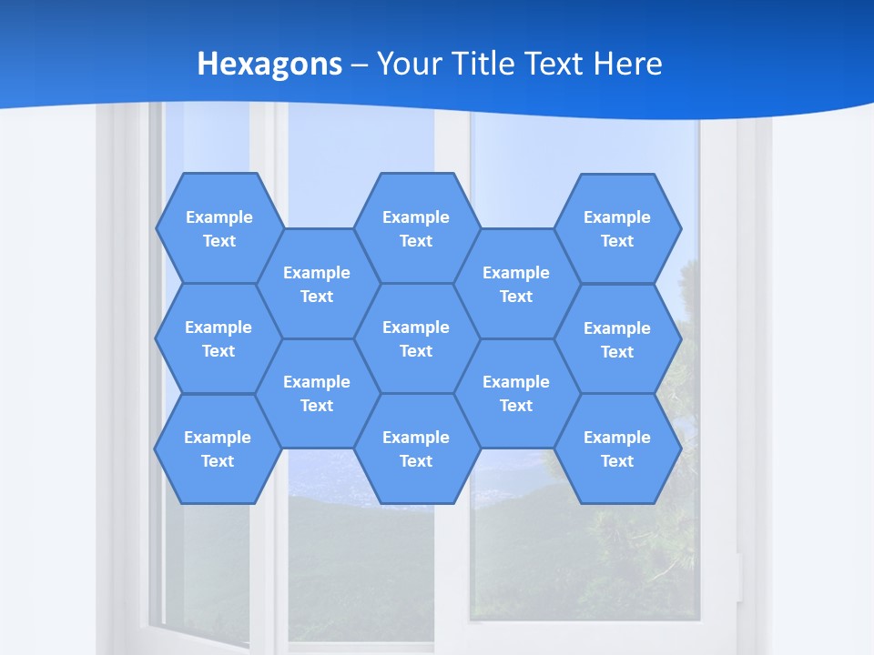 An Open Window With A View Of A Mountain PowerPoint Template