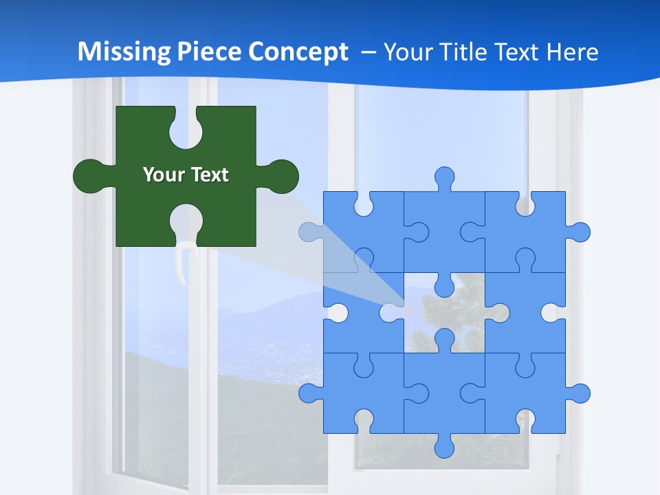 An Open Window With A View Of A Mountain PowerPoint Template