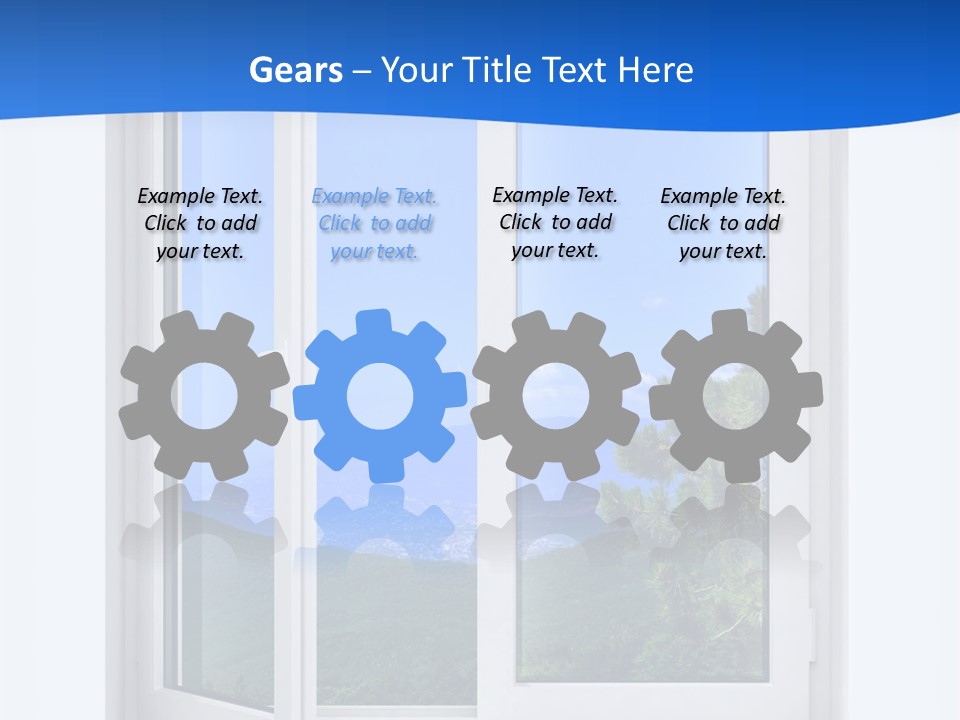 An Open Window With A View Of A Mountain PowerPoint Template