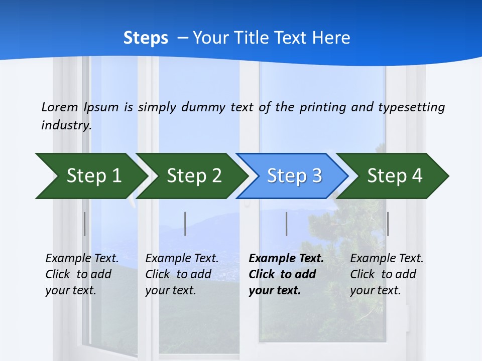 An Open Window With A View Of A Mountain PowerPoint Template