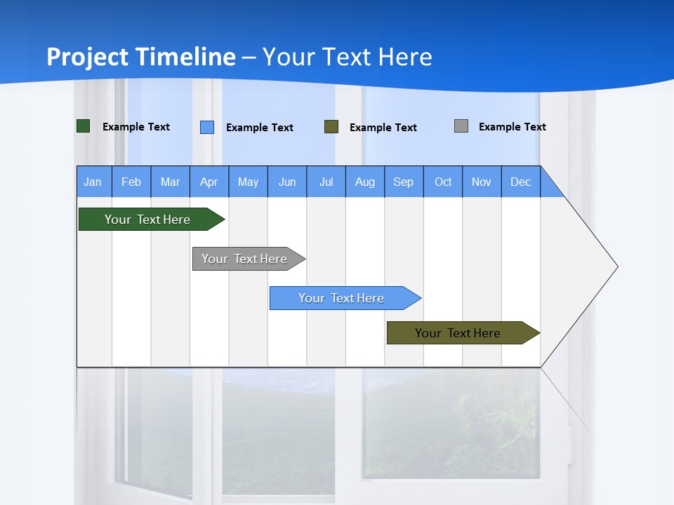An Open Window With A View Of A Mountain PowerPoint Template