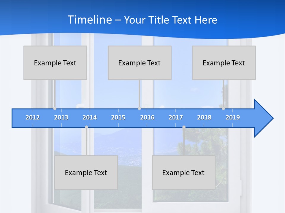 An Open Window With A View Of A Mountain PowerPoint Template