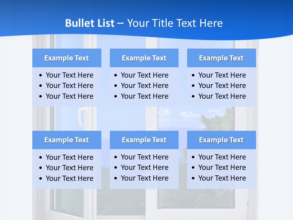 An Open Window With A View Of A Mountain PowerPoint Template