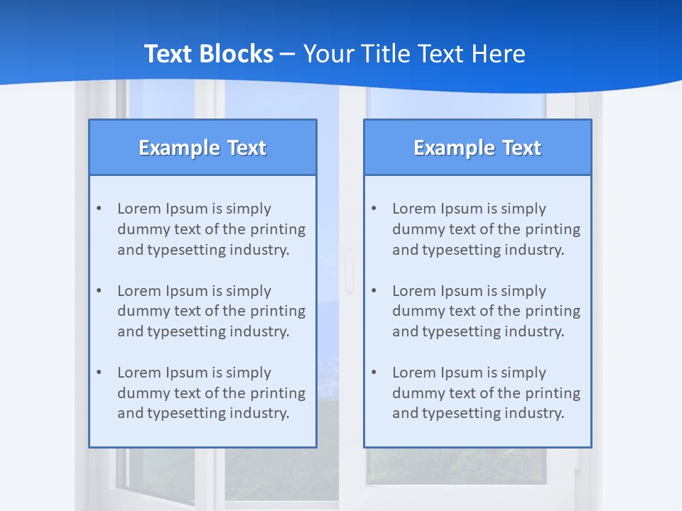 An Open Window With A View Of A Mountain PowerPoint Template
