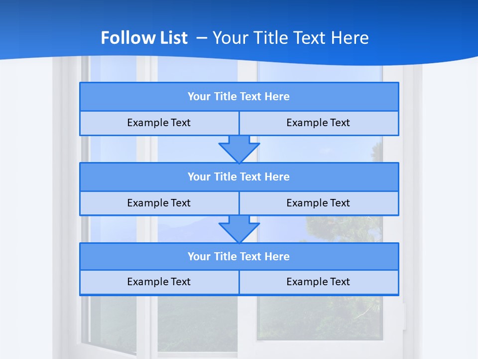 An Open Window With A View Of A Mountain PowerPoint Template