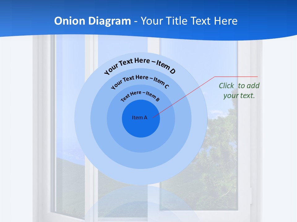 An Open Window With A View Of A Mountain PowerPoint Template