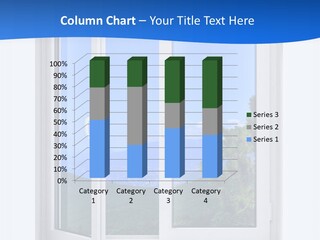 An Open Window With A View Of A Mountain PowerPoint Template