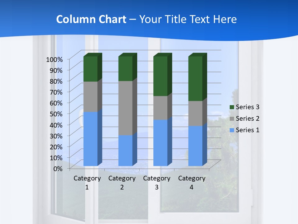 An Open Window With A View Of A Mountain PowerPoint Template