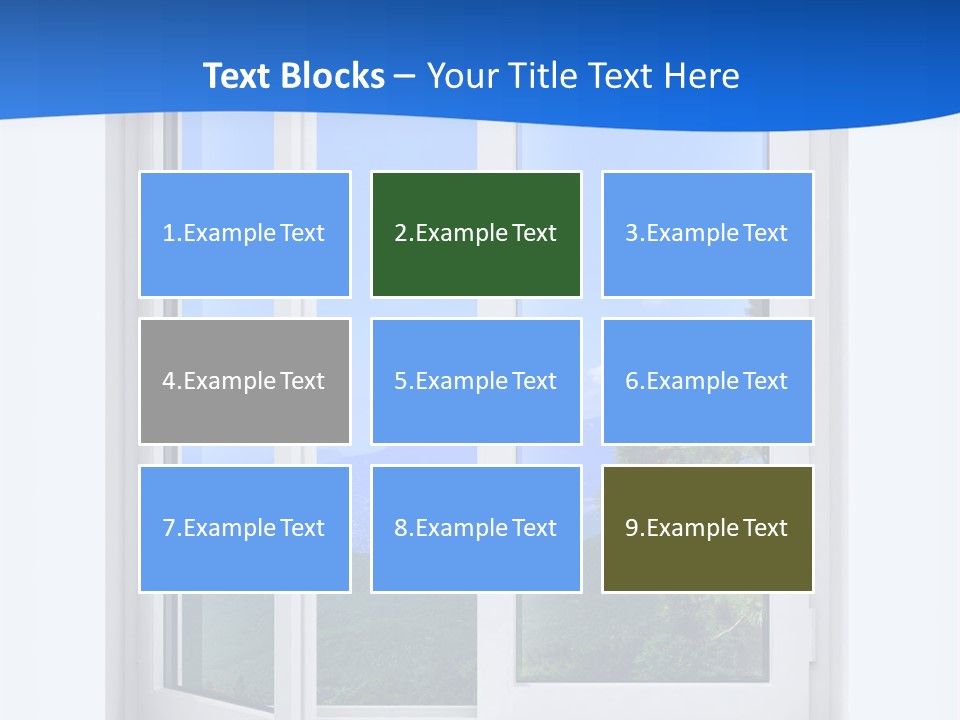 An Open Window With A View Of A Mountain PowerPoint Template