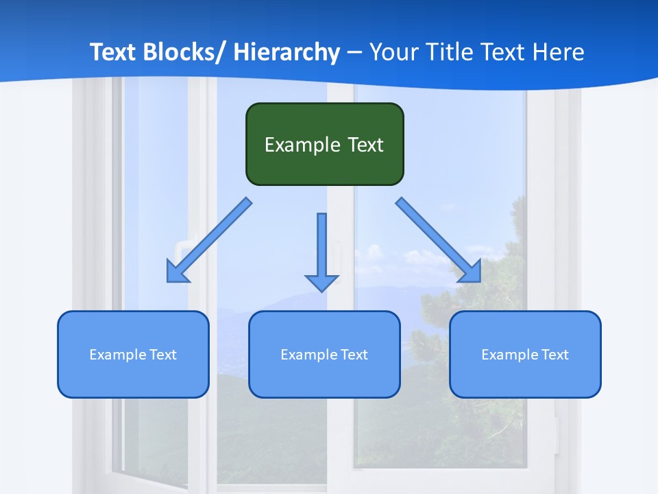 An Open Window With A View Of A Mountain PowerPoint Template