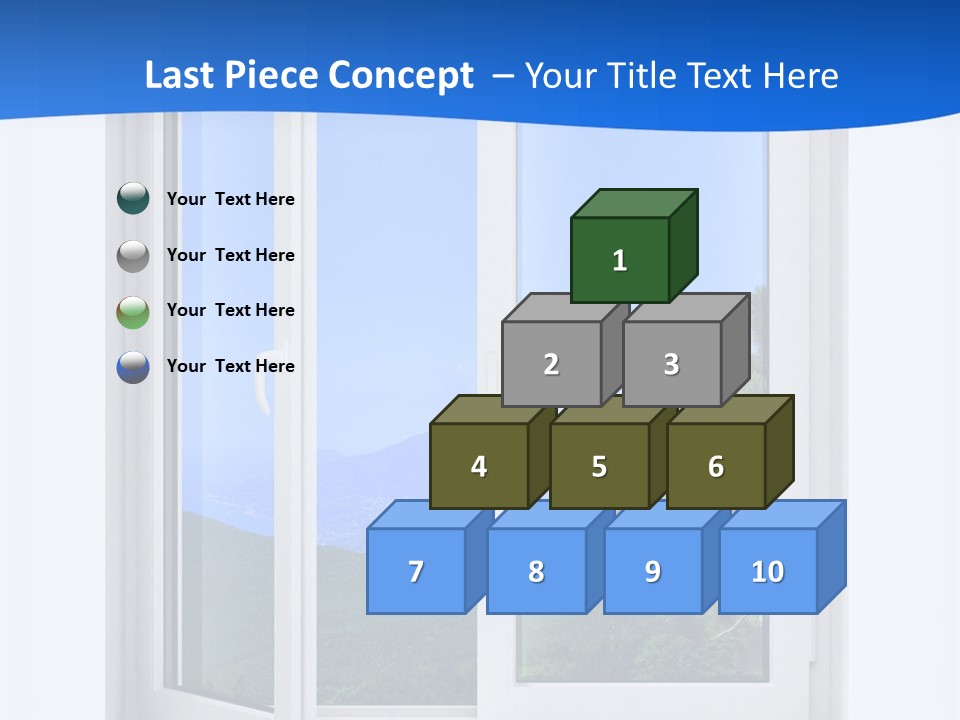 An Open Window With A View Of A Mountain PowerPoint Template