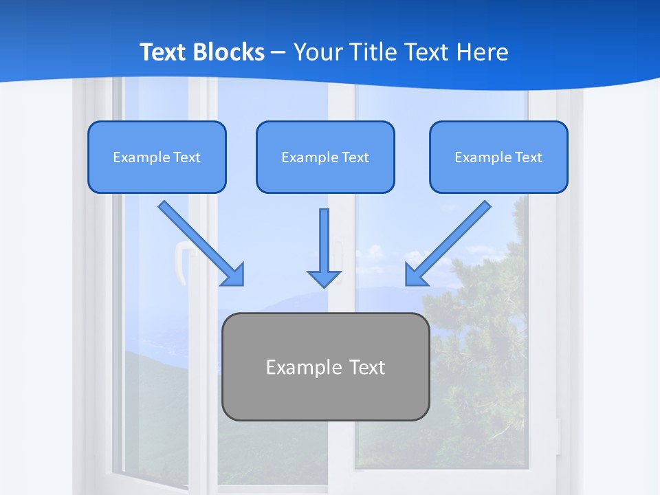 An Open Window With A View Of A Mountain PowerPoint Template