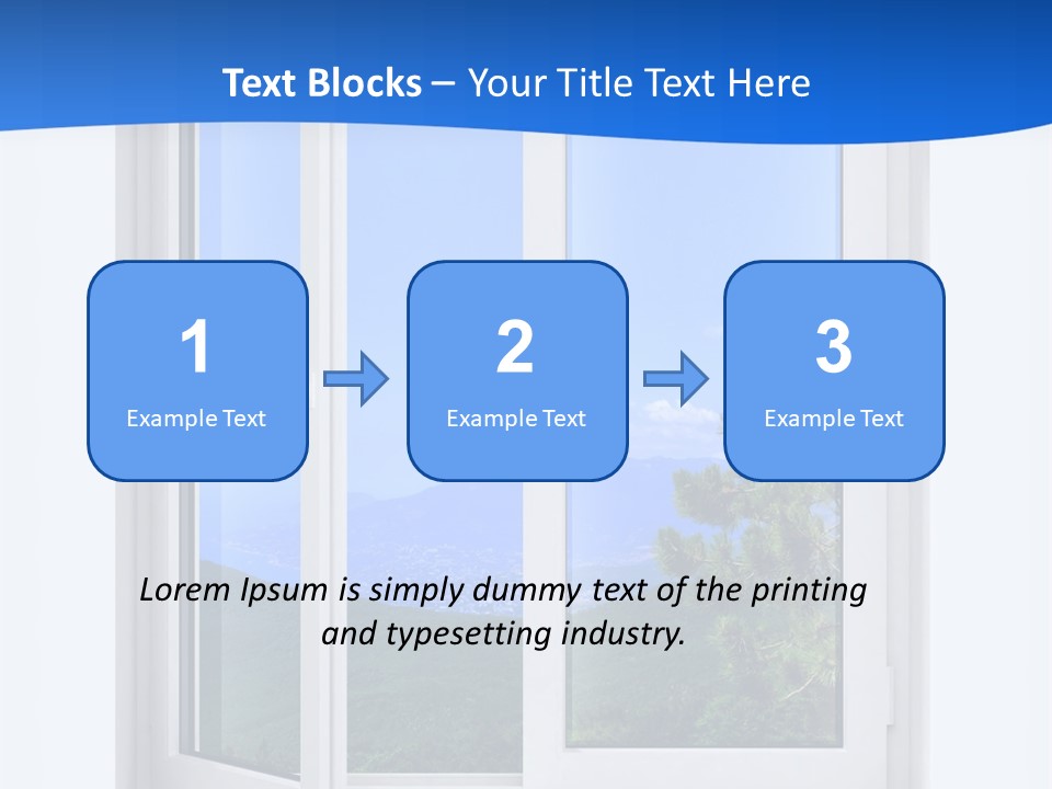 An Open Window With A View Of A Mountain PowerPoint Template