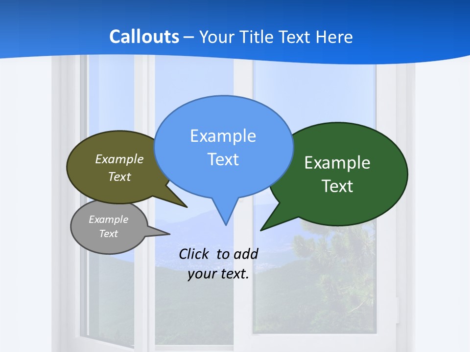 An Open Window With A View Of A Mountain PowerPoint Template