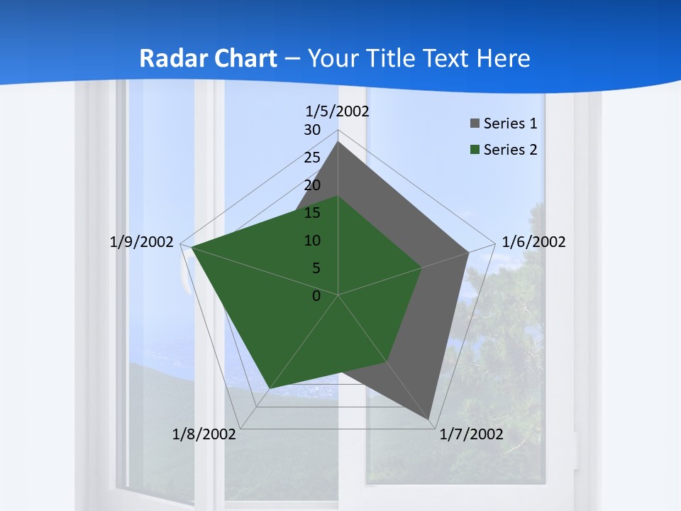 An Open Window With A View Of A Mountain PowerPoint Template