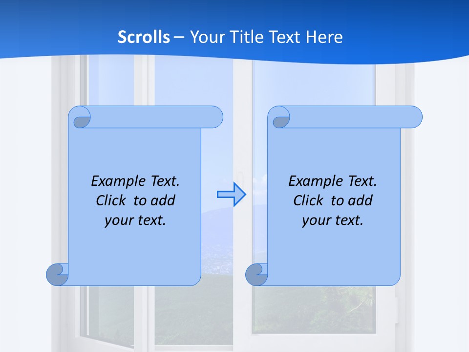An Open Window With A View Of A Mountain PowerPoint Template