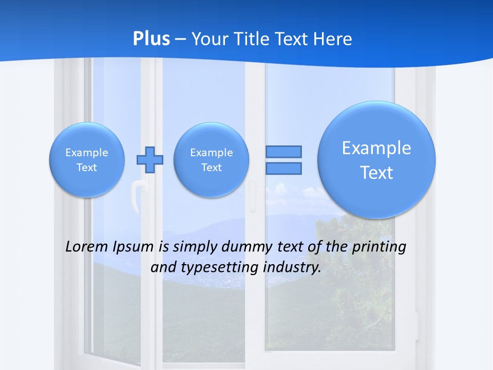 An Open Window With A View Of A Mountain PowerPoint Template
