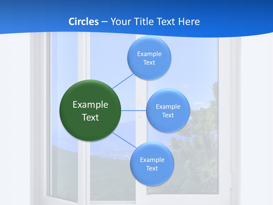 An Open Window With A View Of A Mountain PowerPoint Template