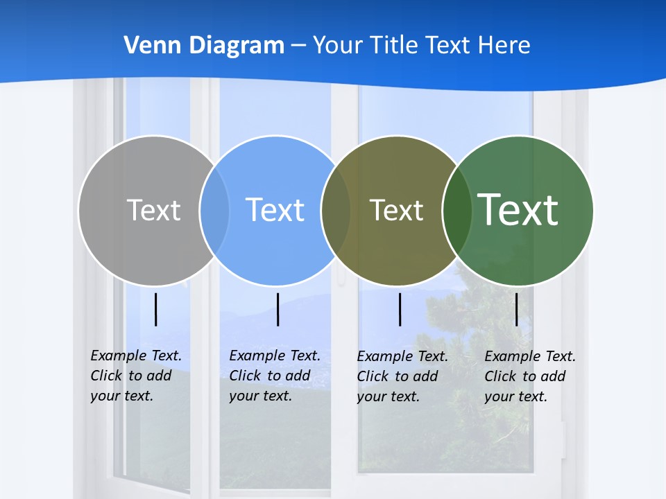 An Open Window With A View Of A Mountain PowerPoint Template