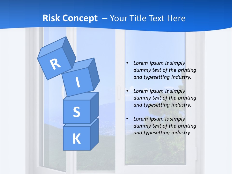 An Open Window With A View Of A Mountain PowerPoint Template