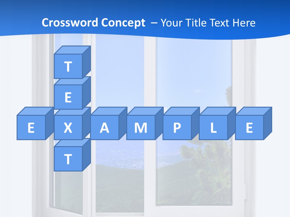 An Open Window With A View Of A Mountain PowerPoint Template