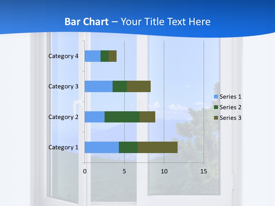 An Open Window With A View Of A Mountain PowerPoint Template