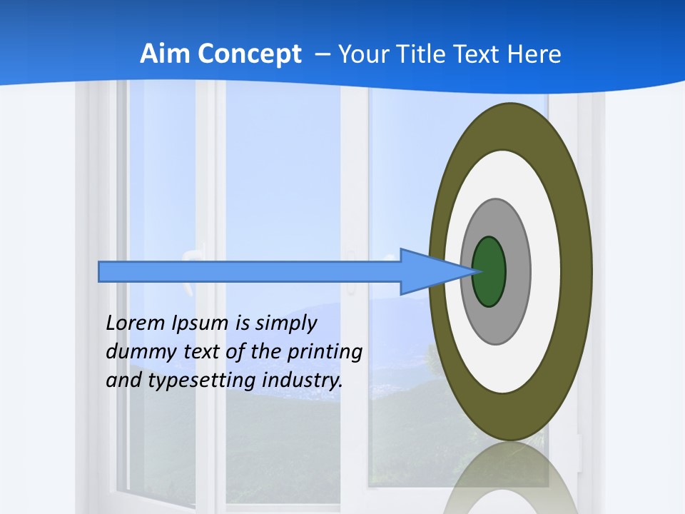 An Open Window With A View Of A Mountain PowerPoint Template
