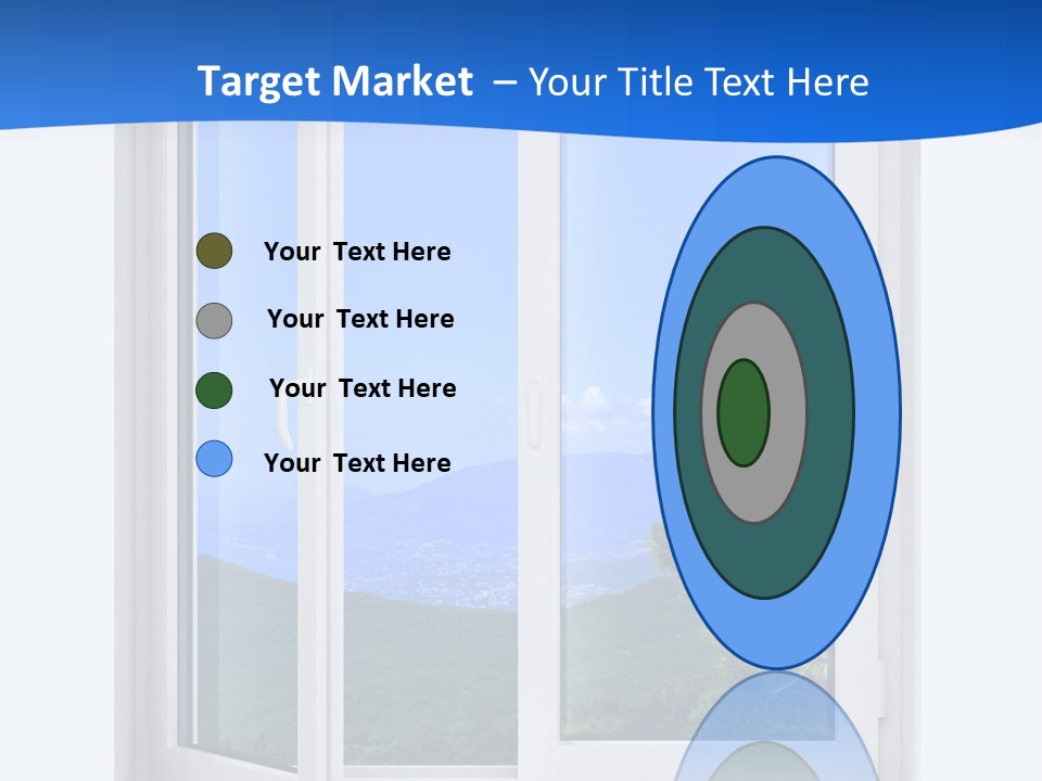 An Open Window With A View Of A Mountain PowerPoint Template