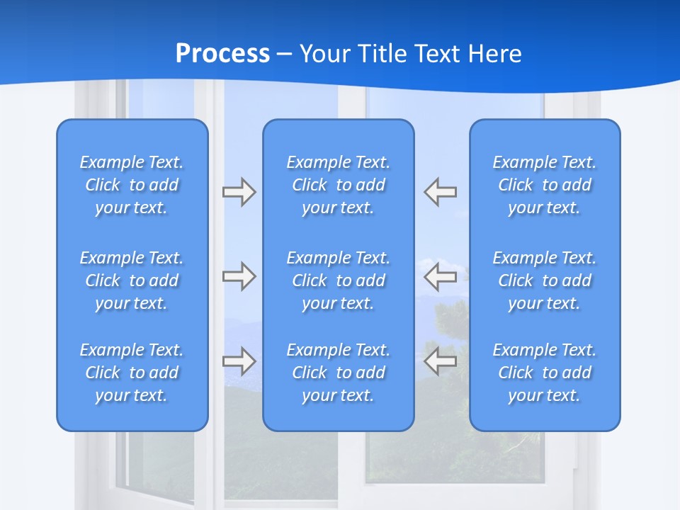 An Open Window With A View Of A Mountain PowerPoint Template