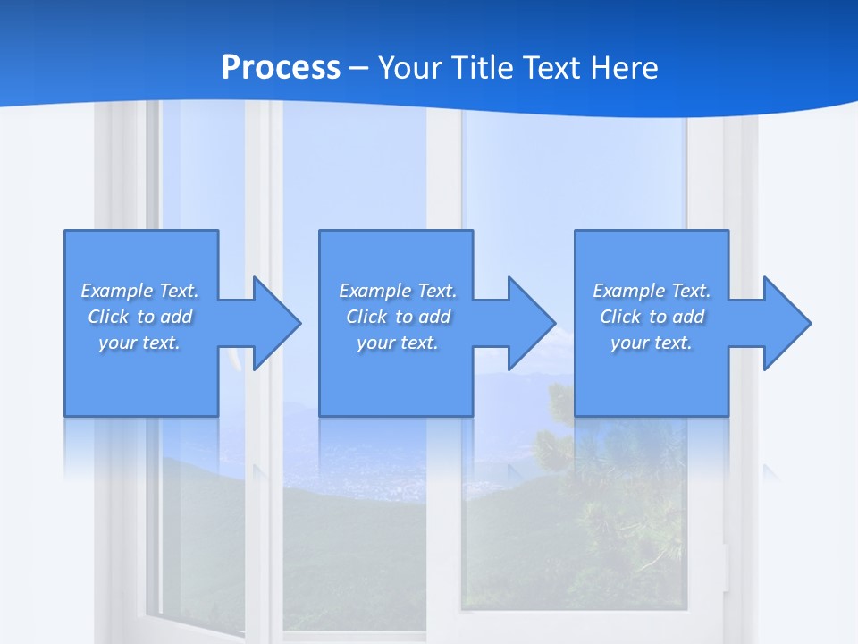 An Open Window With A View Of A Mountain PowerPoint Template