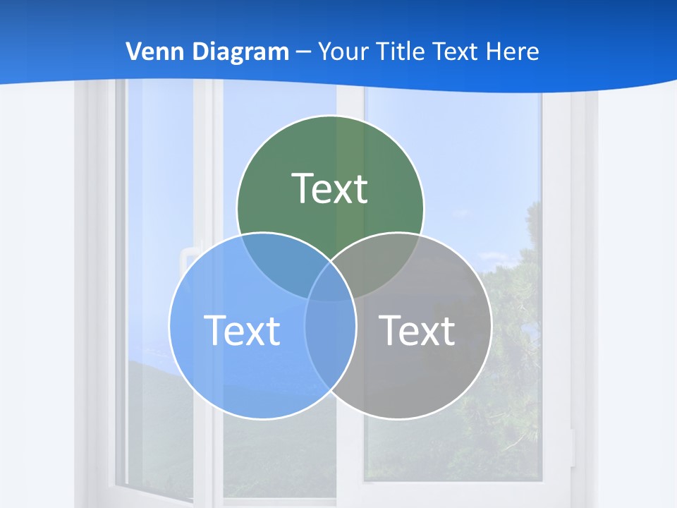 An Open Window With A View Of A Mountain PowerPoint Template