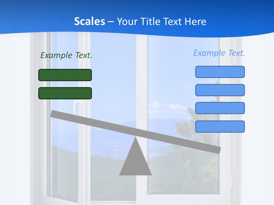 An Open Window With A View Of A Mountain PowerPoint Template