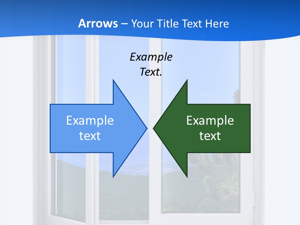 An Open Window With A View Of A Mountain PowerPoint Template