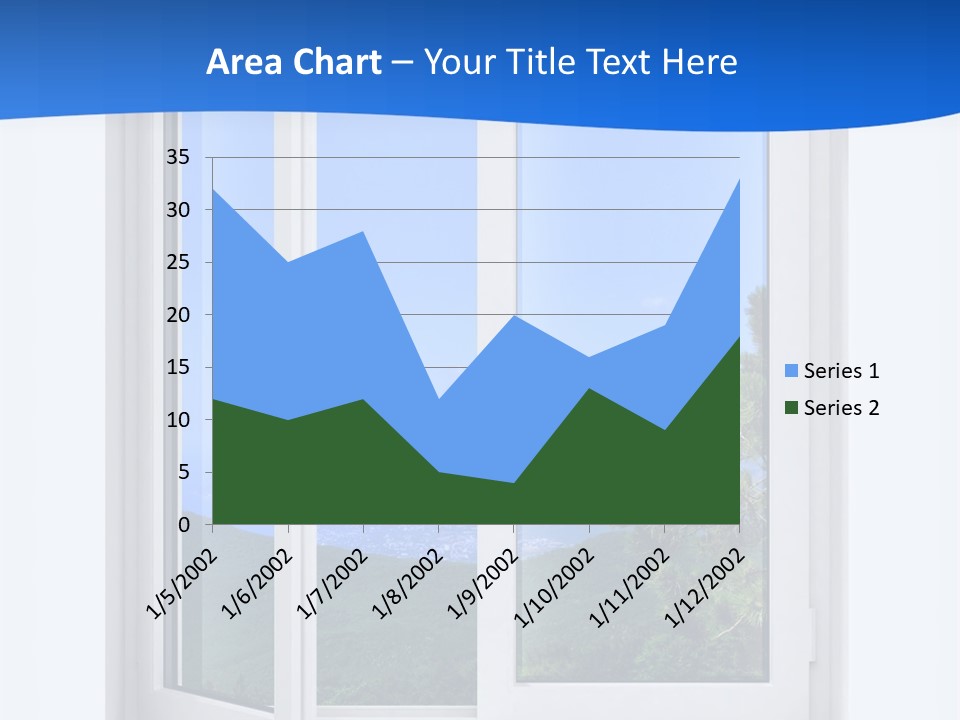 An Open Window With A View Of A Mountain PowerPoint Template