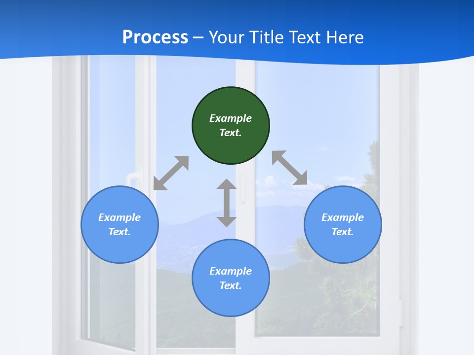 An Open Window With A View Of A Mountain PowerPoint Template