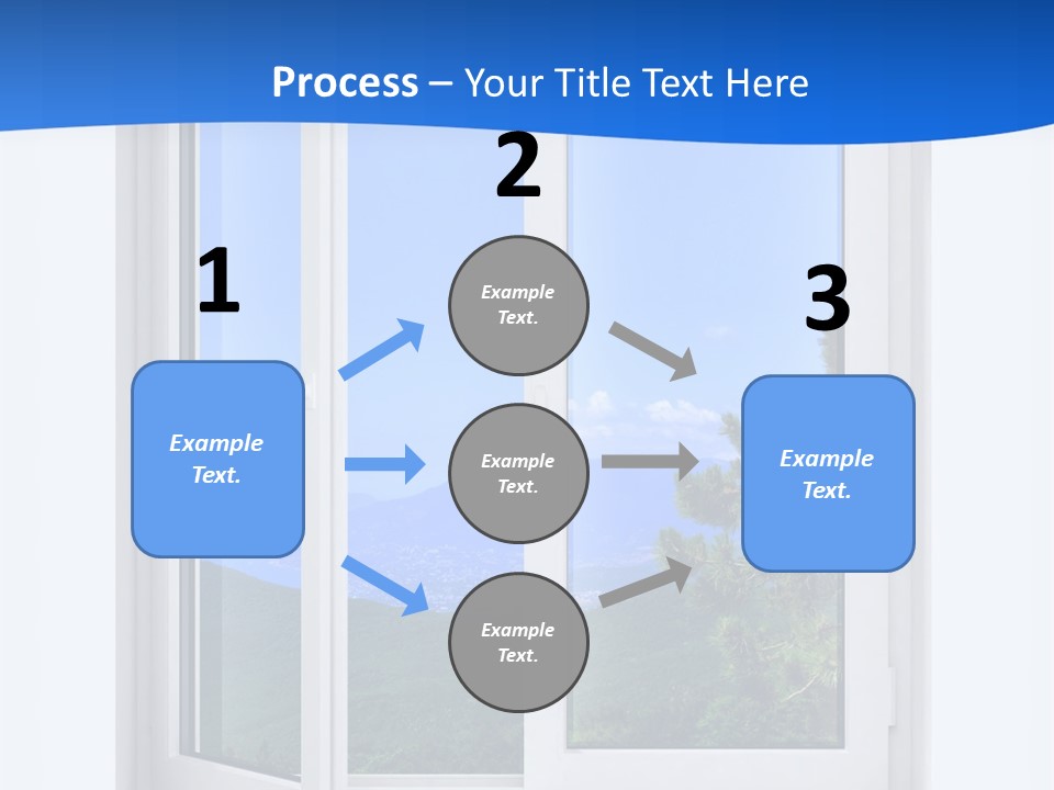 An Open Window With A View Of A Mountain PowerPoint Template