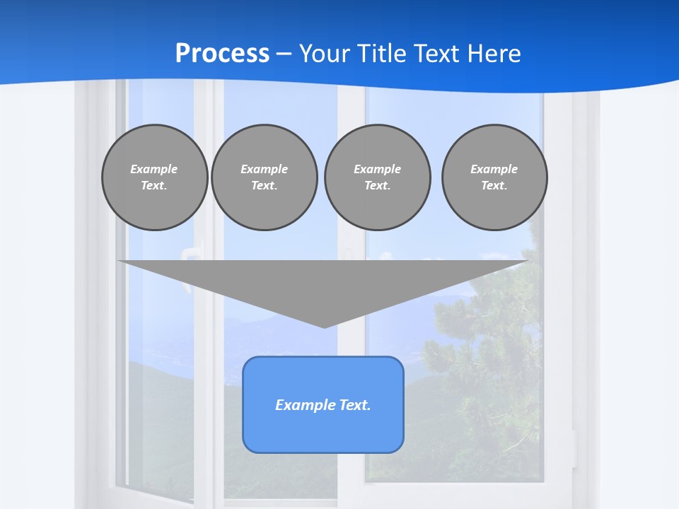An Open Window With A View Of A Mountain PowerPoint Template