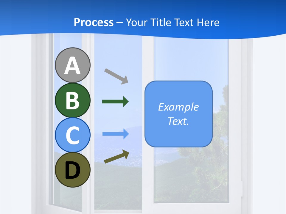 An Open Window With A View Of A Mountain PowerPoint Template