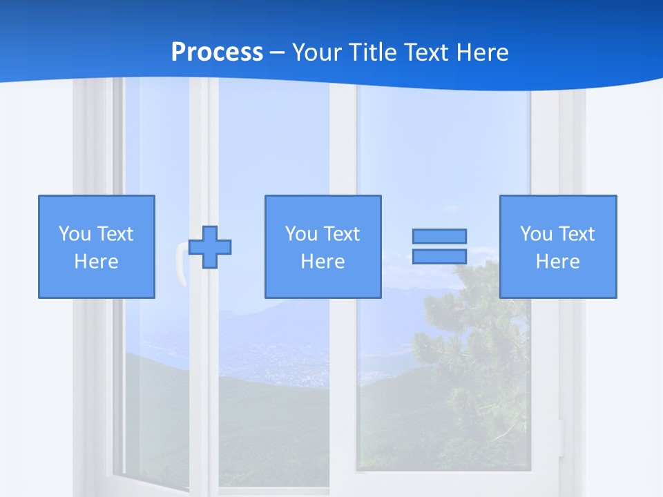 An Open Window With A View Of A Mountain PowerPoint Template