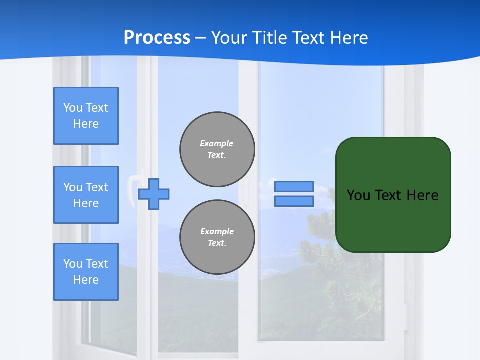 An Open Window With A View Of A Mountain PowerPoint Template