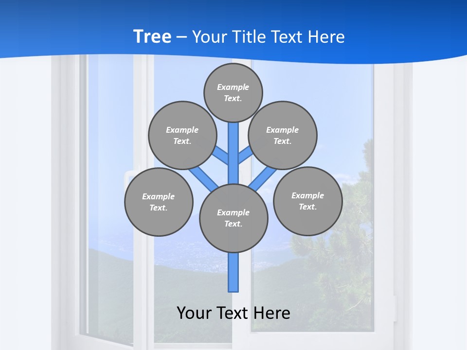 An Open Window With A View Of A Mountain PowerPoint Template
