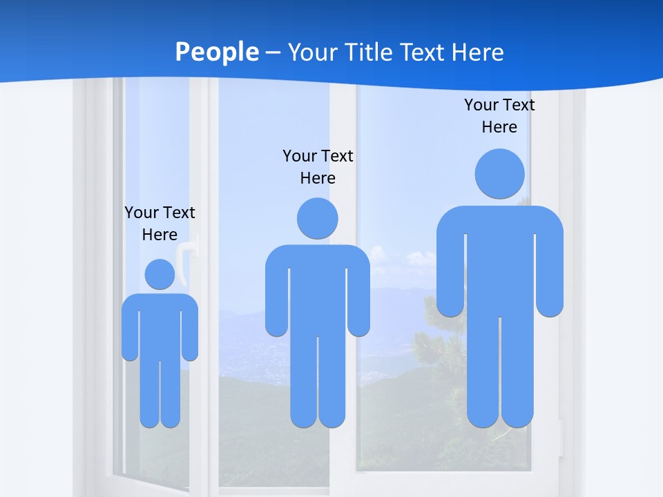 An Open Window With A View Of A Mountain PowerPoint Template