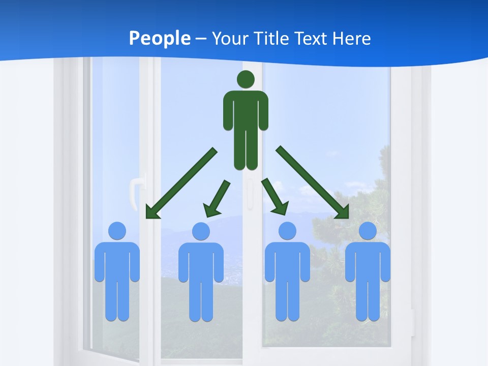 An Open Window With A View Of A Mountain PowerPoint Template