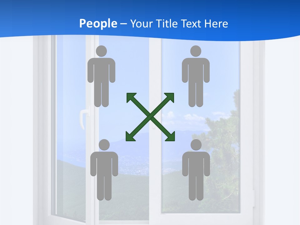 An Open Window With A View Of A Mountain PowerPoint Template